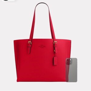 Coach Millie red Tote never used